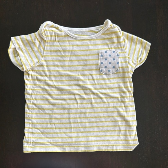 Boden Short Sleeve Yellow and White Striped Tee - Picture 1 of 2